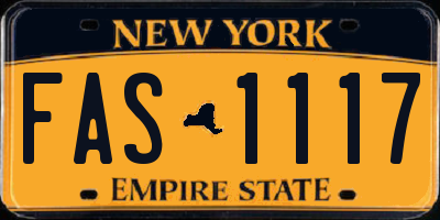NY license plate FAS1117