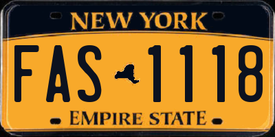 NY license plate FAS1118