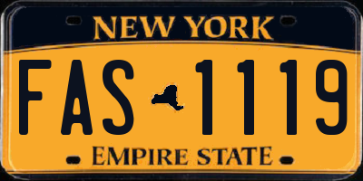 NY license plate FAS1119