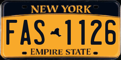 NY license plate FAS1126