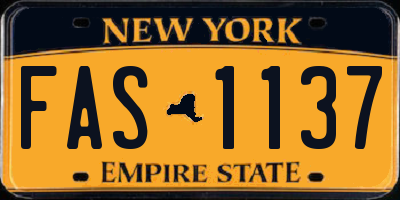 NY license plate FAS1137
