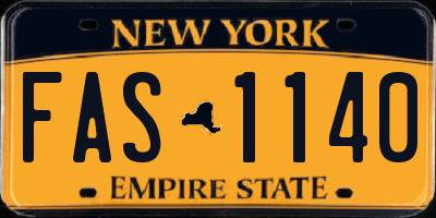 NY license plate FAS1140