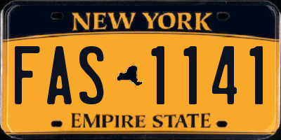 NY license plate FAS1141