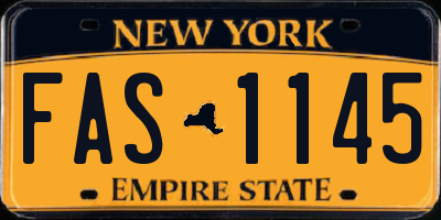 NY license plate FAS1145