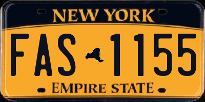 NY license plate FAS1155