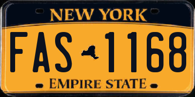 NY license plate FAS1168