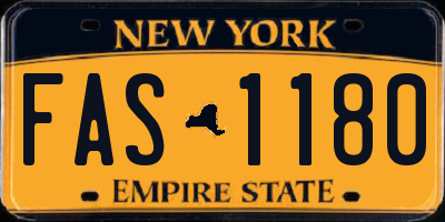 NY license plate FAS1180