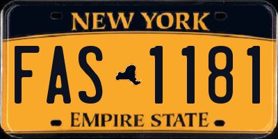 NY license plate FAS1181