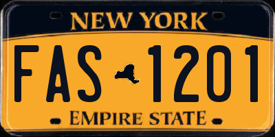 NY license plate FAS1201