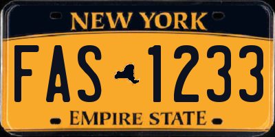 NY license plate FAS1233