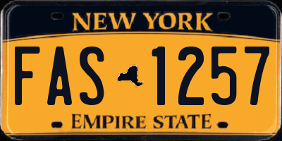 NY license plate FAS1257