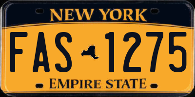 NY license plate FAS1275