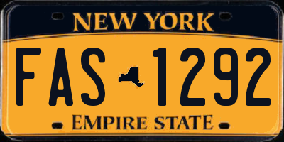 NY license plate FAS1292