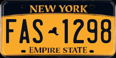 NY license plate FAS1298