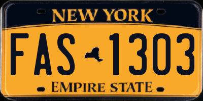 NY license plate FAS1303