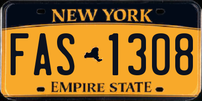 NY license plate FAS1308