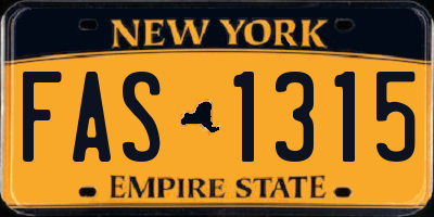 NY license plate FAS1315