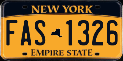 NY license plate FAS1326