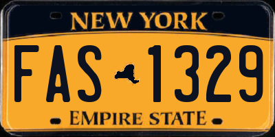 NY license plate FAS1329