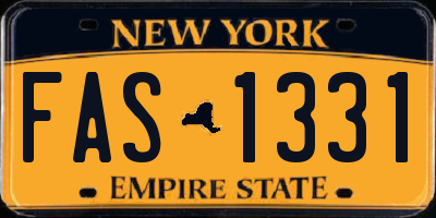 NY license plate FAS1331