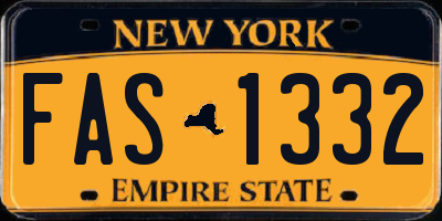 NY license plate FAS1332