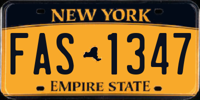 NY license plate FAS1347