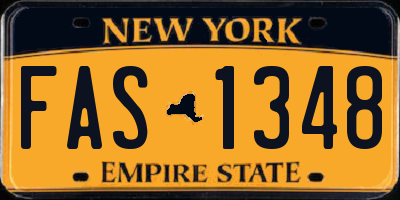 NY license plate FAS1348