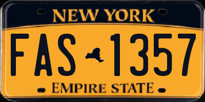 NY license plate FAS1357