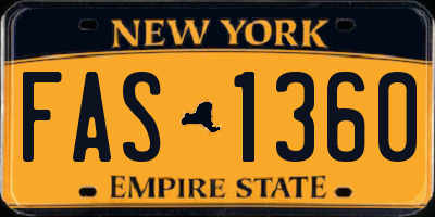 NY license plate FAS1360