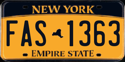 NY license plate FAS1363