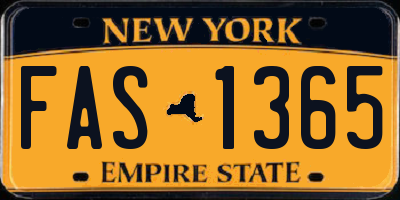 NY license plate FAS1365