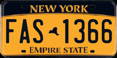 NY license plate FAS1366