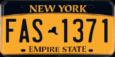 NY license plate FAS1371