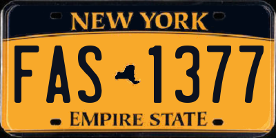 NY license plate FAS1377