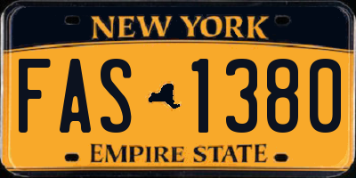 NY license plate FAS1380