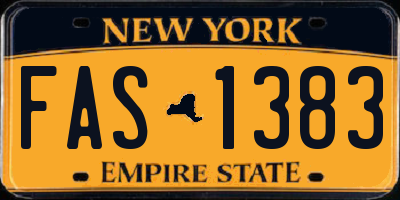 NY license plate FAS1383