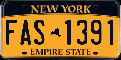 NY license plate FAS1391