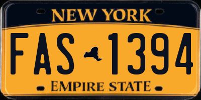 NY license plate FAS1394