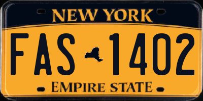 NY license plate FAS1402