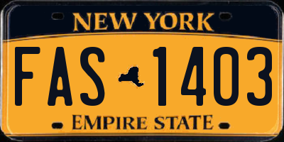 NY license plate FAS1403