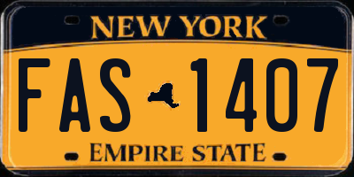 NY license plate FAS1407