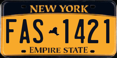 NY license plate FAS1421