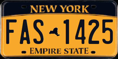 NY license plate FAS1425