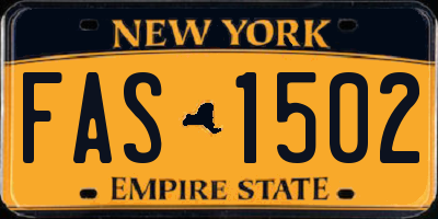 NY license plate FAS1502