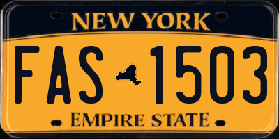 NY license plate FAS1503