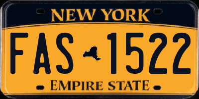 NY license plate FAS1522