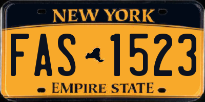 NY license plate FAS1523