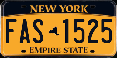 NY license plate FAS1525