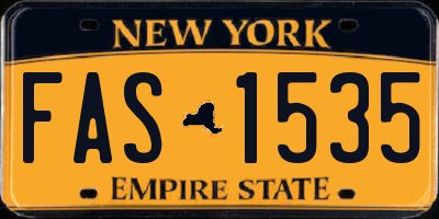 NY license plate FAS1535