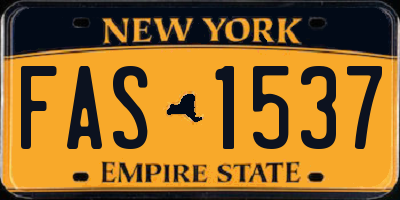 NY license plate FAS1537